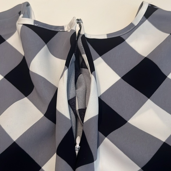 Ann Taylor Gingham Ruffle Sleeve Shift Dress Size 4 - Picture 10 of 12